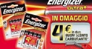 Energizer regala buono sconto 4 euro TotalErg